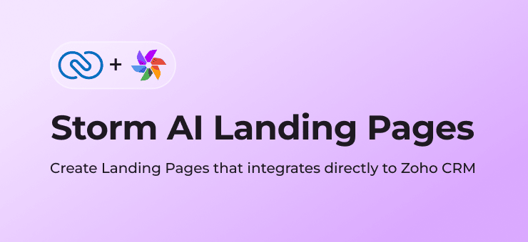 Storm AI Landing Pages for Zoho CRM icon — #43 highest rated app on Zoho Marketplace